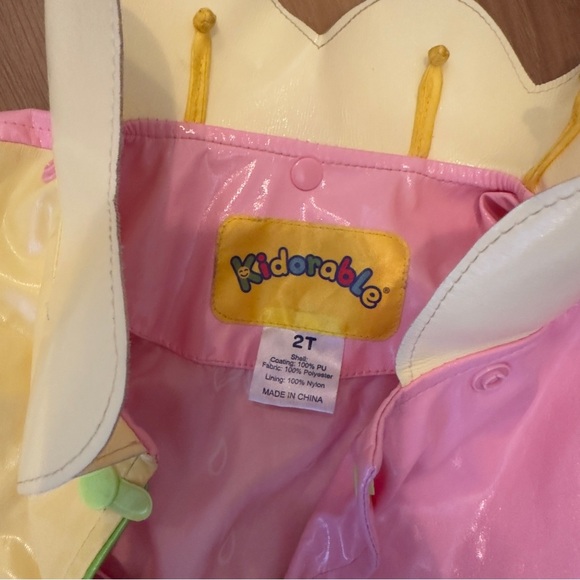 Kidorable Pink and Yellow Raincoat - Picture 7 of 9